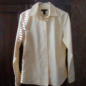 Land's End Button Front Shirt, Light Orange, Small